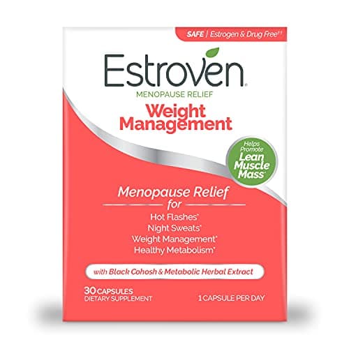 Estroven Weight Management for Menopause Relief - 30 Ct. - Clinically Proven Ingredients Help Manage Weight, Provide Night Sweats & Hot Flash Relief - Drug-Free & Gluten-Free Caplets