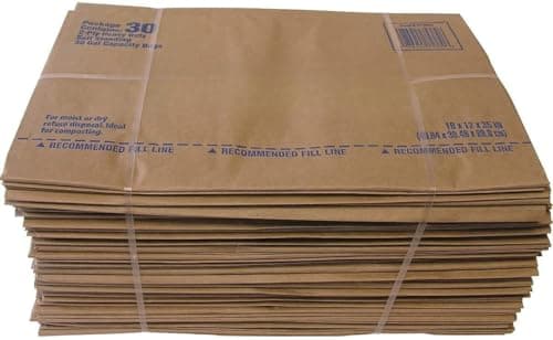 30 Gallon Lawn & Leaf 2-Ply Heavy-Duty Yard Waste Compost Paper Bags, 30 Count