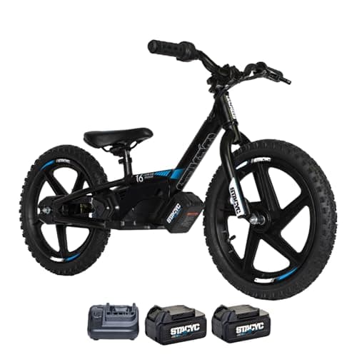 STACYC Brushless 16eDRIVE Electric Balance with Additional 5AH 20VMAX E Bike Battery for Kids Ages 5-7 Years Old