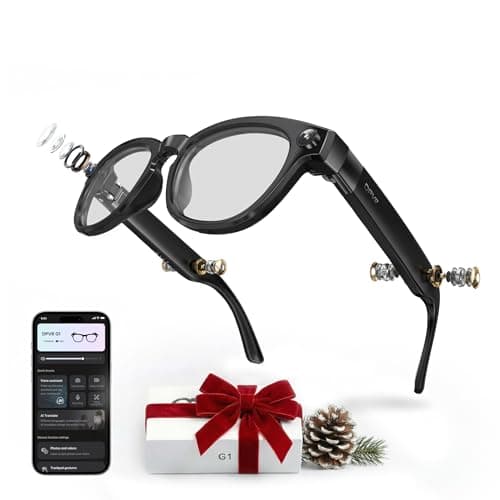 DPVR G1 Smart Glasses with Camera and Bluetooth – 8MP 32Gb Camera Glasses with AI Features, Real-Time Translation & Video Recording Glasses with Voice Control, Christmas