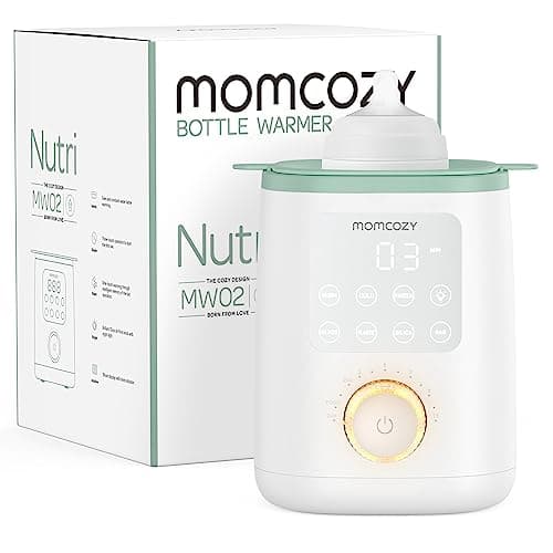 Momcozy Nutri Bottle Warmer, 9-in-1 Baby Bottle Warmer with Night Light, Accurate Temperature to Preserve Fullest Nutrients in Breast Milk, Bottle Warmers for All Bottles with Breastmilk or Formula