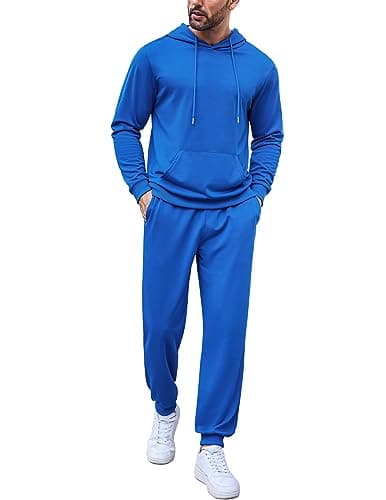 COOFANDY Men Sweat Suits 2 Piece Set Travel Hoodies Tracksuit Set Casual Athletic Jogging Suits