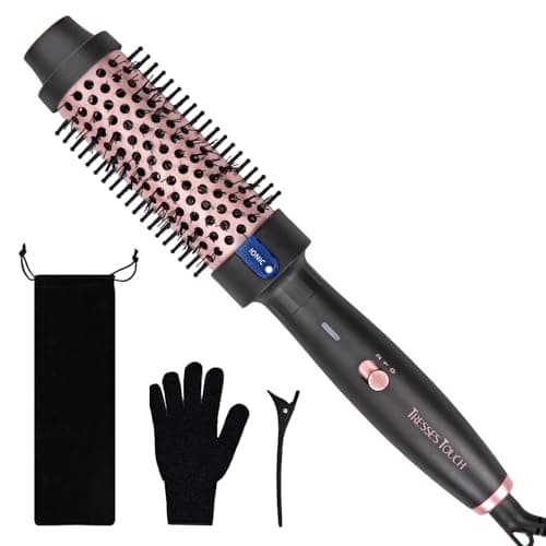 Thermal Brush, 1.5" Curling Ion Brush, Heated Round Brush with 2 Temp Settings, Dual Voltage Ionic Hair Curler Curling Iron for Long Medium Hair, Updated