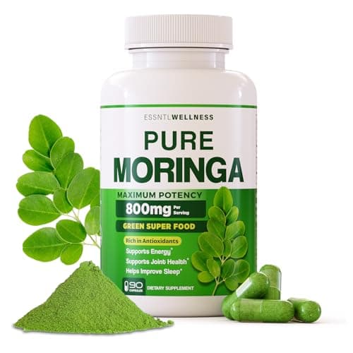Moringa Capsules 800mg – Pure Moringa Powder Capsules Superfood for Energy, Immunity, Skin, Joint, Gut Health — Daily Nutrition & Wellness Supplement — Vegan, Non-GMO, USA Made (45-Day Supply)