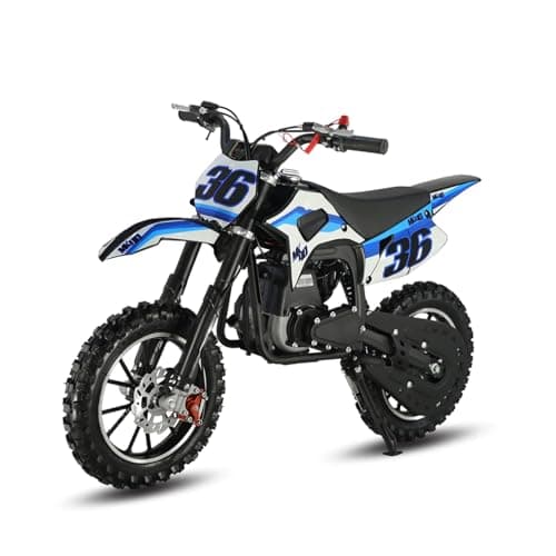 SYX MOTO 40cc Mini Dirt Bike for Kid 8-12 yrs 4-Stroke Gas Powered Off-Road Bike Mini Pit Bike Pull Start Max Speed 19 mph 10'' Wheel EPA Approved MK Dirt Bike (Blue)