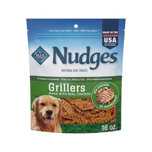 Blue Buffalo Nudges Grillers Natural Dog Treats, Made in the USA with Real Chicken, 16-oz Bag
