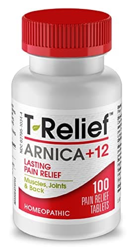 T-Relief Arnica +12 Natural Relieving Actives for Back Pain Joint Soreness Muscle Aches & Stiffness Whole Body Fast-Acting Relief for Women & Men - 100 Tablets