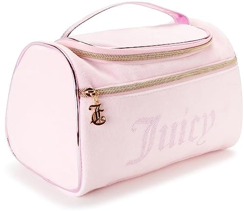 Juicy Couture Women's Cosmetics Bag - Hanging Travel Makeup and Toiletries Small Duffel Bag, Pink