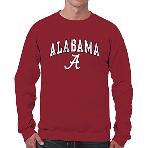 Campus Colors Adult Arch & Logo Soft Style Gameday Crewneck Sweatshirt (Alabama Crimson Tide - Crimson, Large)