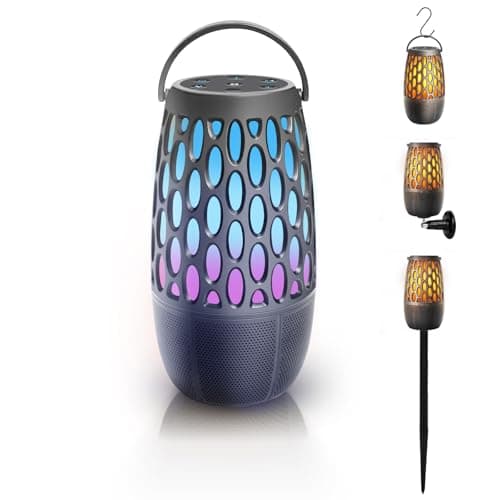 HUOLEME Outdoor Bluetooth Speaker with Flame Lights with IPX6 Waterpoof,10W HD Stereo Sound, Bluetooth 5.3 Led Flame Speaker,Gifts for Men Women, Decorations for Party Garden Patio