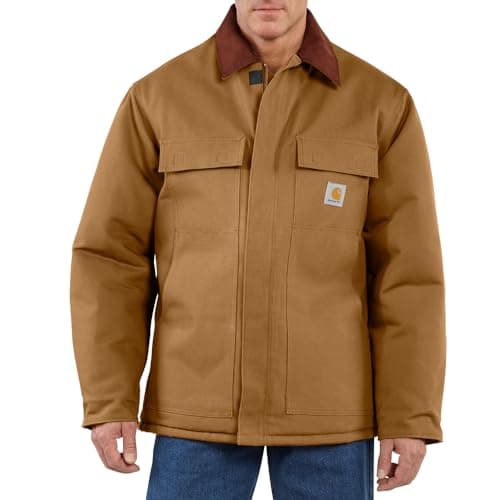 Carhartt Men's C003 Loose Fit Firm Duck Insulated Traditional Coat, Carhartt Brown, Large
