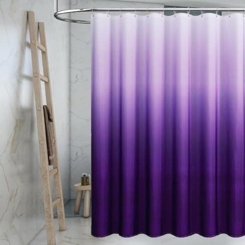 TIKABC Shower Curtain Liner, Purple Lightweight Shower Curtain Liners, Plastic Shower Curtains, 72x72 inch PEVA Shower Liner with 12 Grommet Holes and Magnetic Weights