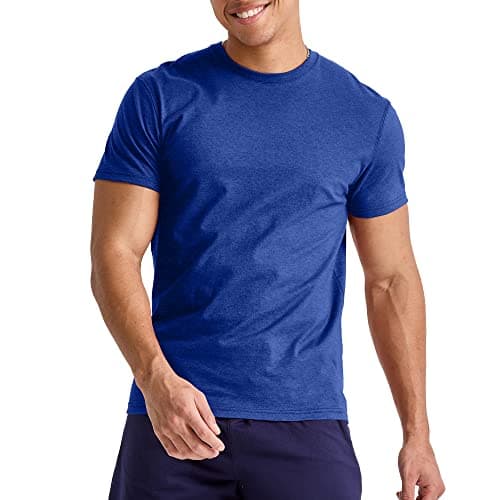 Hanes ComfortBlend Originals Lightweight, Crewneck T-Shirts for Men, Tri-Blend Tee, Tall Sizes, Royal Triblend