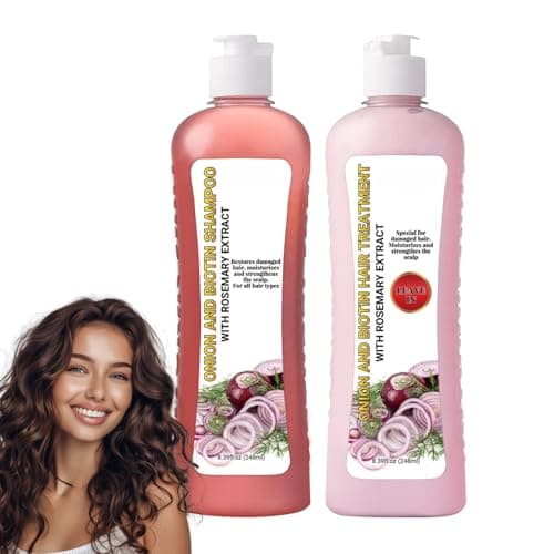 Onion Biotin And Rosemary Shampoo, Organic Onion Rosemary Shampoo Set, Purple Onion Shampoo Treatment Set For Strengthens Hair, Promotes Hair Growth, Moisturizes Scalp, Adds Shine & Softness (Onion)