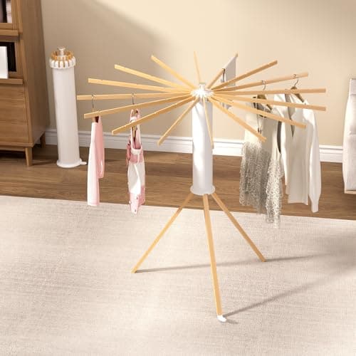 LVMIBVL Tripod Clothes Drying Rack Foldable Drying Rack Clothing Portable Space Saving Laundry Drying Rack Ideal for Small Spaces Indoor Outdoor Use Adjustable Design Lightweight Durable Construction