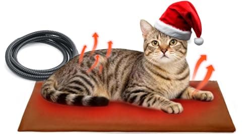 Cat Heating Pad for Bed Warming: Self Warming 19.68"x12" Electric Heated Mat with Removable Washable Cover for Dogs Cats and Small Animals Ideal Winter Heat Blanket for Comfort and Relief During Naps