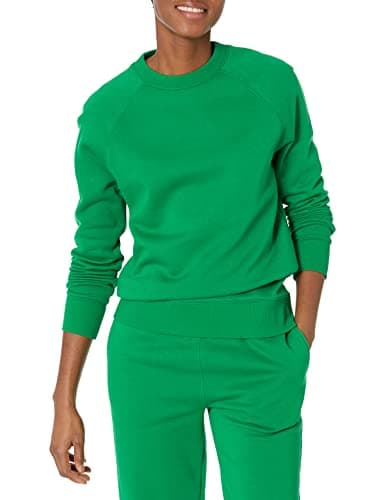 Best Green Sweatshirts #5 from Amazon Essentials Amazon Essentials Women's Relaxed-Fit Crewneck Pullover Long-Sleeve Sweatshirt (Available in Plus Size), Green, X-Large