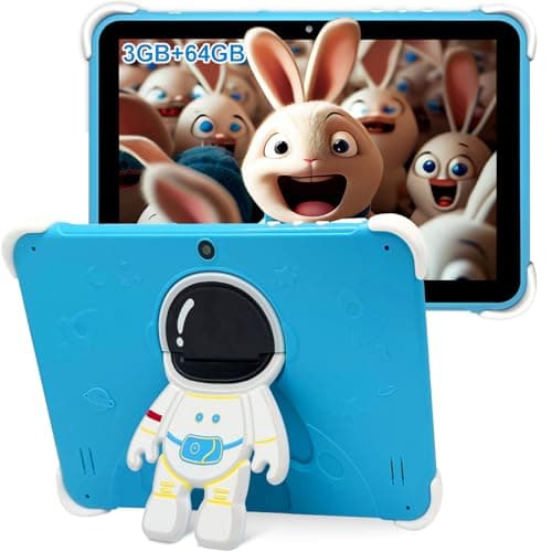 Kids Tablet 10 Inch,Tablet for Kids Android 14,3GB+64GB,8-Core CPU,2.4/5G WiFi WiFi 6,12H Battery Life,Parental Control,1280x800 HD Display,Dual Cameras,Shockproof Case,Pre-Installed Educational Apps