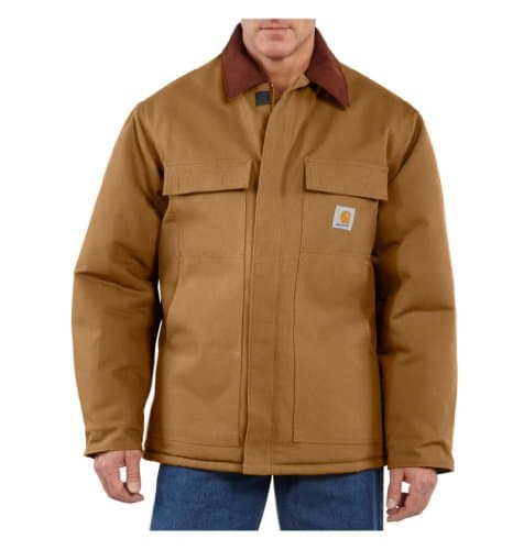 Carhartt mens Big & Tall Arctic Quilt Lined Duck Traditional Coat C003 work utility outerwear, Brown, Large US