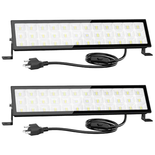 Onforu LED Shop Lights,90W 10000lm Ultra Bright LED Work Lights with Plug,6500K Daylight White Garage Light,IP66 Waterproof Lighting for Garage Warehouses Workshop(2 Pack)