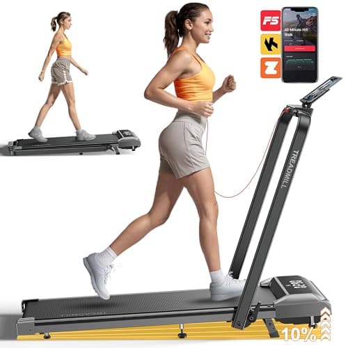 Acezoe Walking Pad Under Desk Treadmill with Incline, 2 in 1 Foldable Treadmills for Home Small Office, 300 lbs Capacity, Portable Compact Walking Treadmill with Remote Control, LED Display and Apps