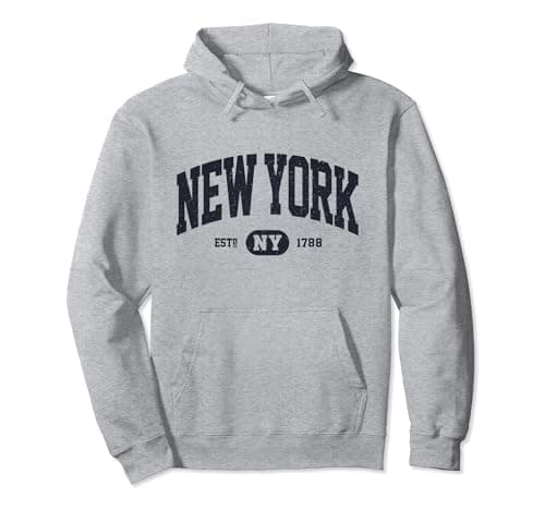 Navy Retro Vintage New York NY Pullover Hoodie