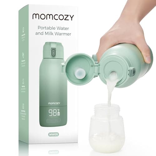 Momcozy Portable Milk Warmer for Travel – Dual Heating Modes for Breast Milk & Water, Portable Bottle Warmer with Fast Heating & Long Battery Life, 17 Ounces Large Capacity to Meet Your All-Day Needs