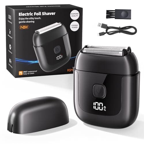 Electric Foil Shavers for Men: Mini Electric Razor with 3 Floating Blades, IPX7 Waterproof Foil Shaver, USB-C Rechargeable Shavers for Men with Travel Lock, Compact Grooming Gift for Home & Travel