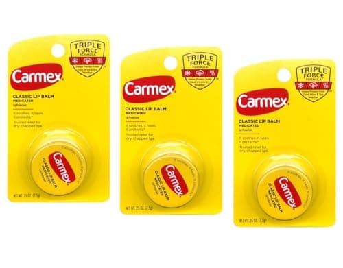 Carmex Classic Lip Balm Medicated, 0.25 oz (Pack of 3)