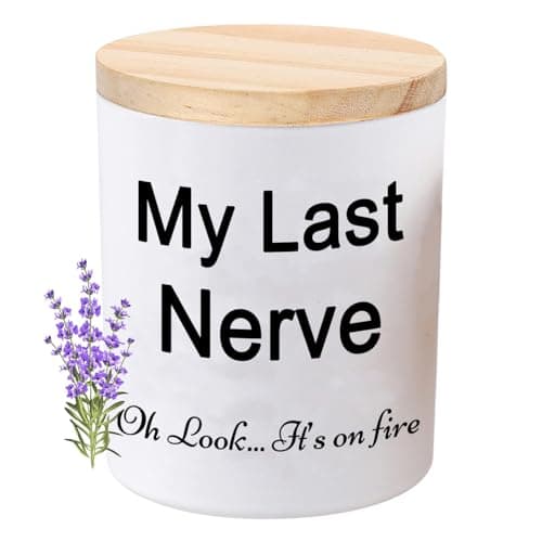 Candles Gifts for Women Funny Unique Novelty My Last Nerve Candle Christmas Birthday Gift for Sister Best Friend Stocking Stuffers for Women Lavender Scented Soy Candle