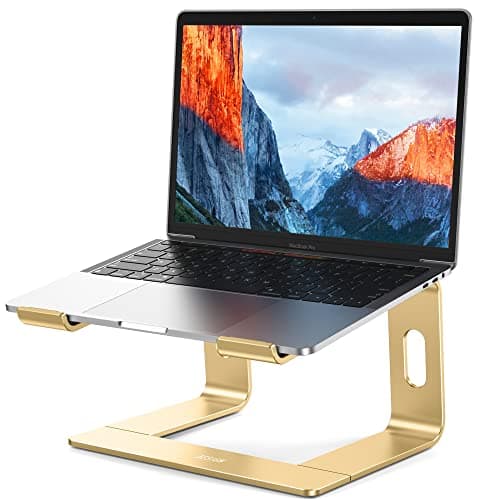 BESIGN LS03 Aluminum Laptop Stand, Ergonomic Detachable Computer Stand, Riser Holder Notebook Stand Compatible with Air, Pro, Dell, HP, Lenovo More 10-15.6" Laptops, Gold