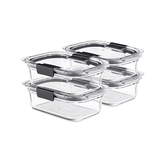 Rubbermaid Brilliance Glass Storage 3.2-Cup Food Containers with Lids