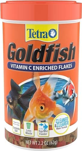 Tetra Goldfish Flakes, Nutritionally Balanced Diet For Aquarium Fish, Vitamin C Enriched Flakes, 2.2 oz