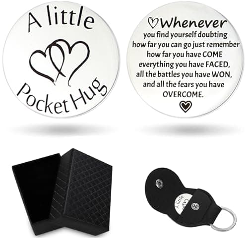 Yiflin Unique Gifts for Women,Men,Friend,Family - Birthday, Christmas, Valentine's Day Gifts - Pocket Hug Token with Keychain