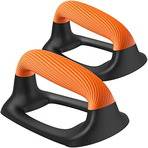 Kipika Push Up Bars, Pushup Stands With Thickened Soft Plastic Handle, Stable and Non-Slip Base, Pushup Handles Perfect for Floor Strength Training (A: Black & Orange)