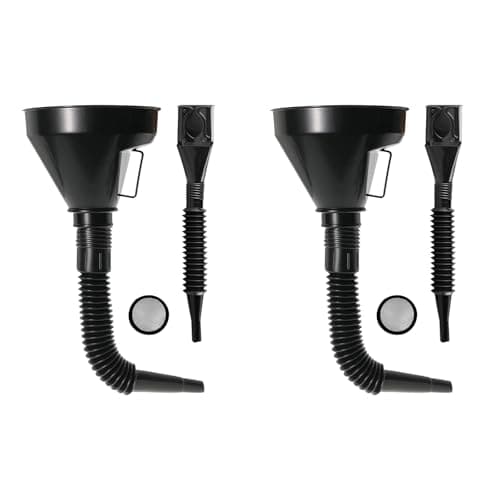 4 PcsOil Funnel Kit,Car Oil Funnels for Automotive Use,Flexible Oil Funnels,Wide Mouth Automotive Flex Funnel with Hose&Mesh Screen Filter for Car Motorcycle Engine Oils Gasoline Diesel Water Liquid