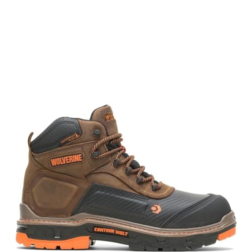 Wolverine Men'sOverpass 6" Mid Composite Toe Waterproof Work Boot, Summer Brown, 9.5 Medium