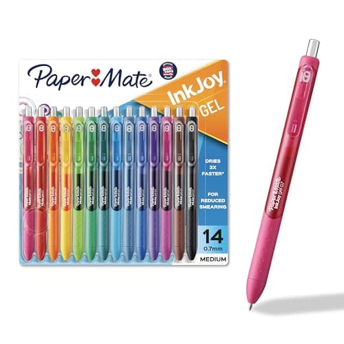 Paper Mate Colorful Gel Pens - InkJoy Gel Pens Assorted Medium Point (0.7). Perfect for Vibrant Colored Writing and Sketching with Paper Mate InkJoy 14 Count