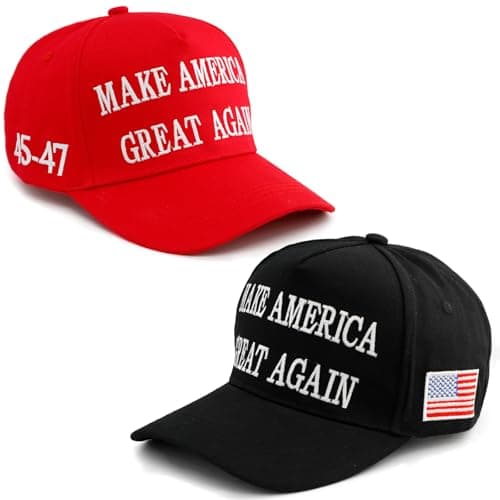 Nigua MAGA Hat, 2PCS 45-47 Trump 2024 Hat Make America Great Again Slogan Baseball Cap