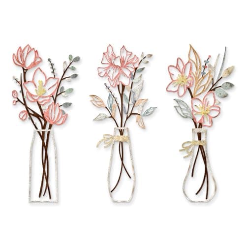 Zzbakress 3 Pcs Metal Flowers Wall Arts Rustic Farmhouse Decor Bathroom Wall Decor Dining Room Wall Decor Minimalist Decor Housewarming Gifts (Multicolored)