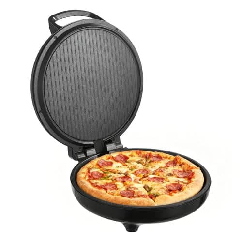 VEVOR Pizza Oven, 12 in Electric Pizza Maker, 1200W Electric Pizzas Cooker with Non-Stick Coating, 180° Open for Dual Side Baking, Heats up to 410 ˚F, Multi-Function Cooking, for Pizzas, Barbecue