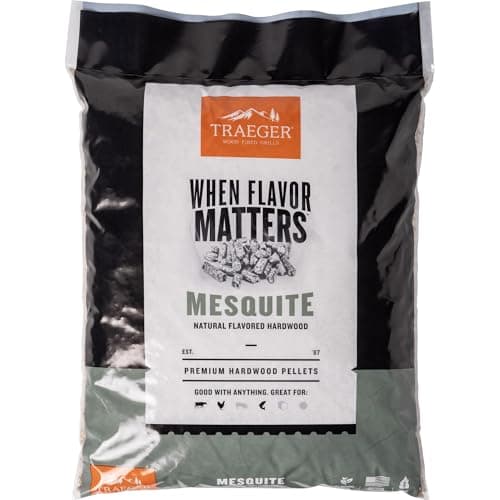 Traeger Grills Mesquite 100% All-Natural Wood Pellets for Smokers and Pellet Grills, BBQ, Bake, Roast, 18 lb. Bag