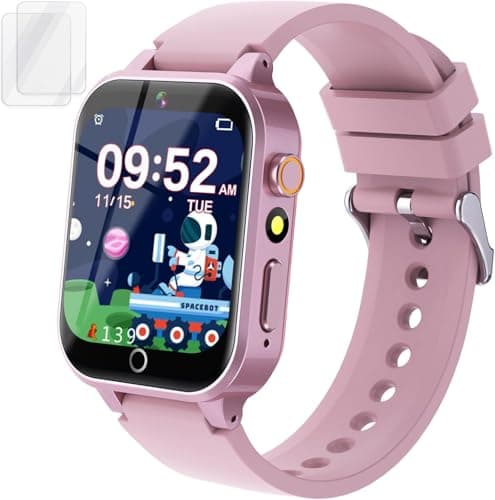 Kids Smart Watch Gift for Girls Age 5-12, 39 Games HD Touch Screen Watches with Video Camera Music Player Pedometer Flashlight 12/24 hr Educational Toys Birthday Gifts for Girls Ages 7 8 9 10