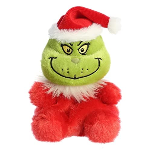 Aurora® Whimsical Dr. Seuss™ Santa Grinch Palm Pals™ Stuffed Animal - Magical Storytelling - Officially Licensed - Red 5 Inches