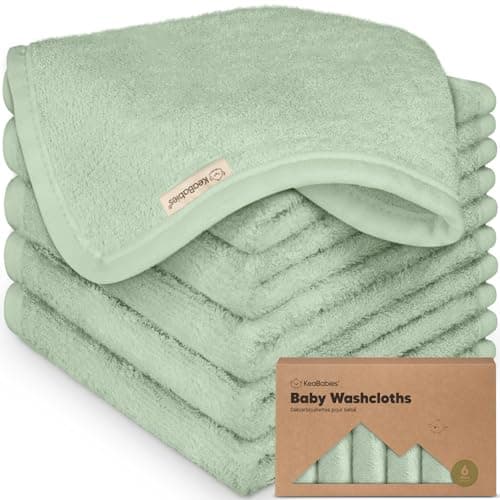 6-Pack Baby Washcloths - Soft Viscose from Bamboo Washcloth, Baby Wash Cloths for Newborn, Kids, Bath Baby Towels, Face Towel, Face Cloths for Washing Face(Pistachio)