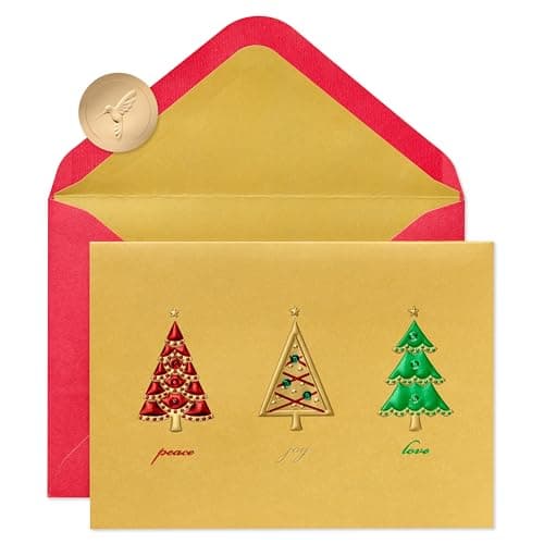 Papyrus Christmas Tree Card - Red, Green and Gold Trio (A Special Wish)