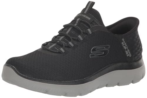 Skechers Men's Summits High Range Hands Free Slip-in Sneaker, Black/Charcoal, 12 Wide