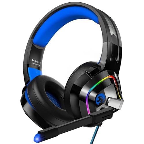 ZIUMIER Gaming Headset for PC, PS4, PS5, Xbox One, Xbox Series S/X, Switch, Noise Canceling Microphone, Stereo Surround Sound, 3.5mm Wired Gaming Headphones