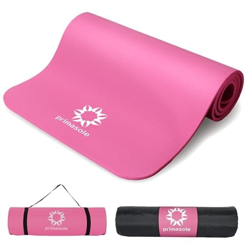 Primasole 1/2 Thick Exercise Mat with Carry Strap & Case Mat for Yoga Pilates Fitness at Home and Gym 72" L x 24" W Azalea Pink Color PSS91NH031A