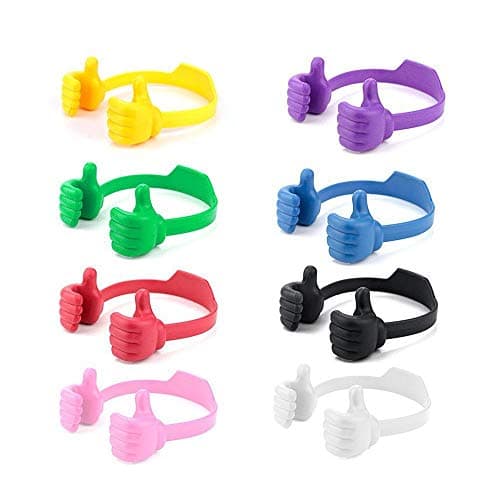 BUTEFO Thumbs up Cell Phone Holder Adjustable Silicone Tablet Stand Portable Desktop OK Stands Compatible for iPhone iPad Samsung Motorcycle Google TCL (Multi Colors, 8)